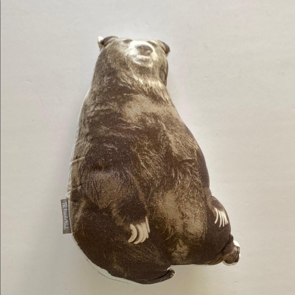 The Land of Nod Bear Brown and Cream Plush Pillow